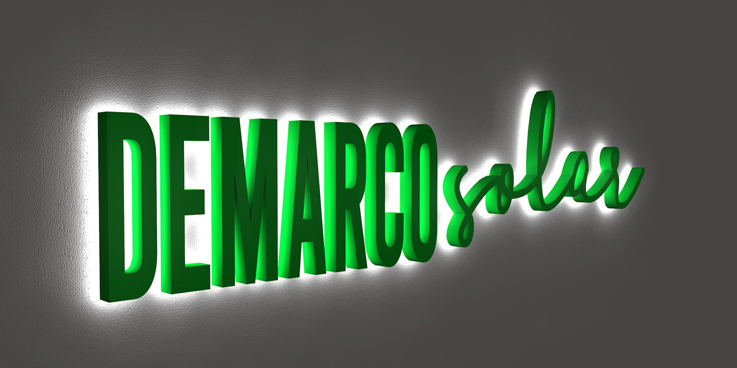 Custom Halo-lit Business Sign | 3-Year Warranty