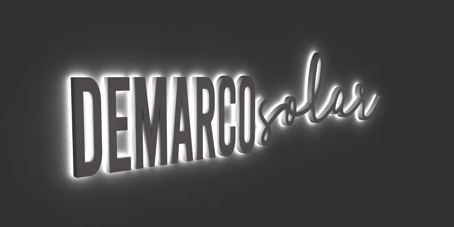 Custom Halo-lit Business Sign | 3-Year Warranty