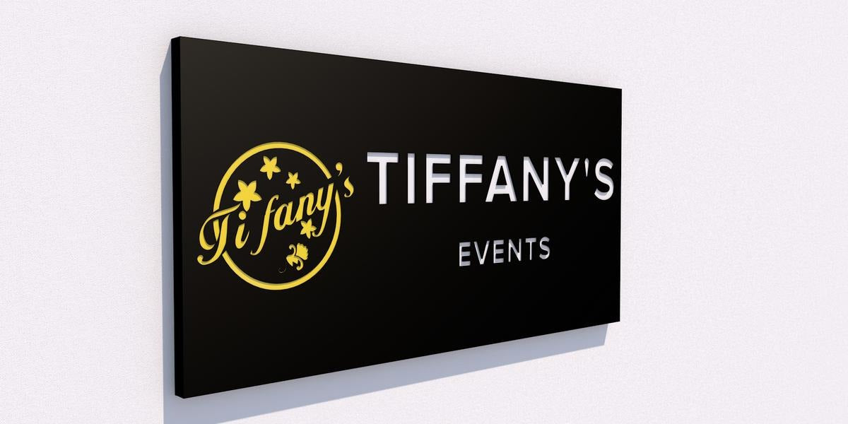 Custom Business Sign for "Tiffany's Events" | 1-Year Warranty