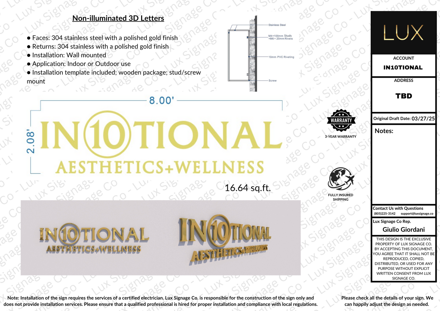 Custom Business Sign for IN10TIONAL