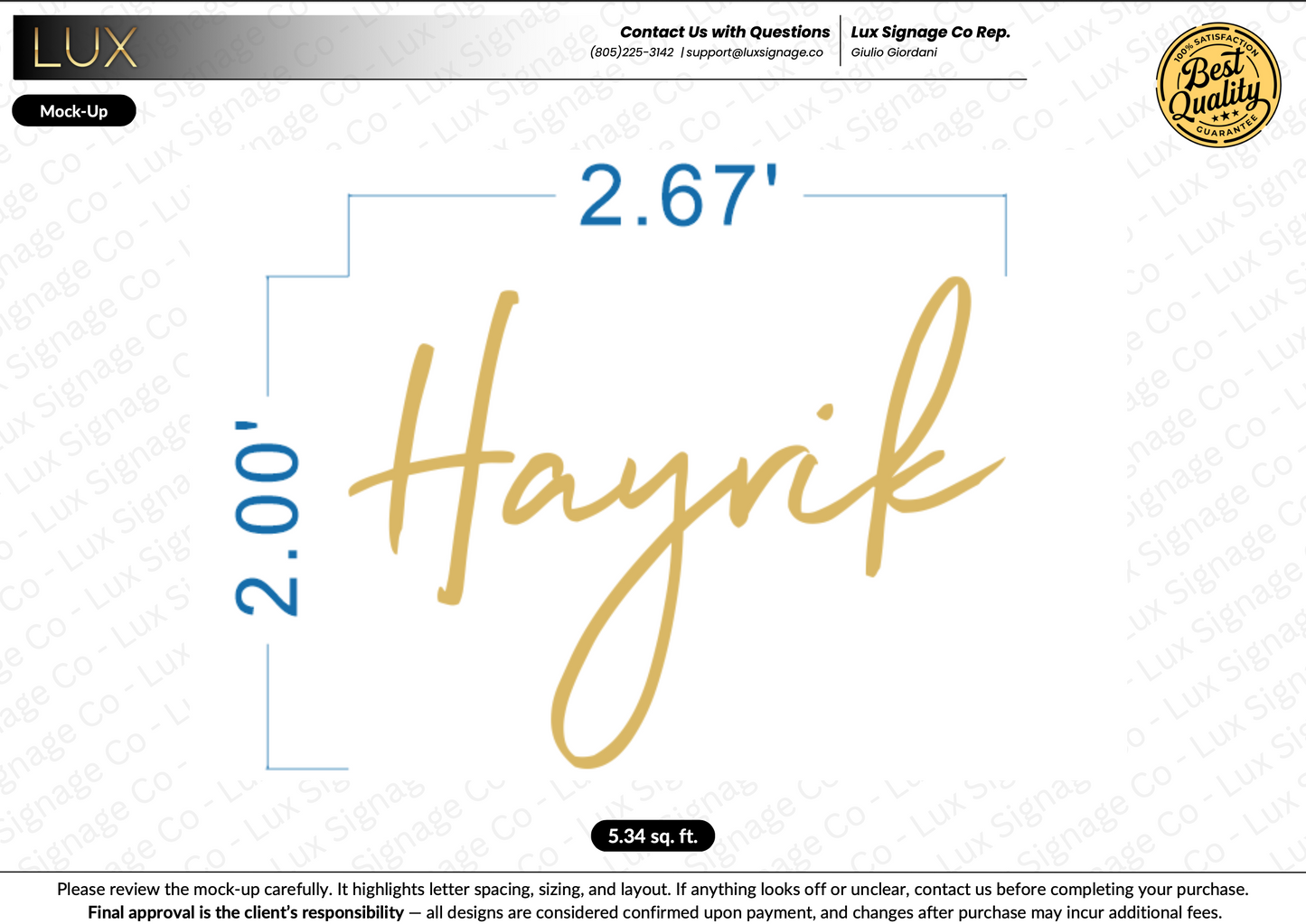 Custom Business Sign for Hayrik
