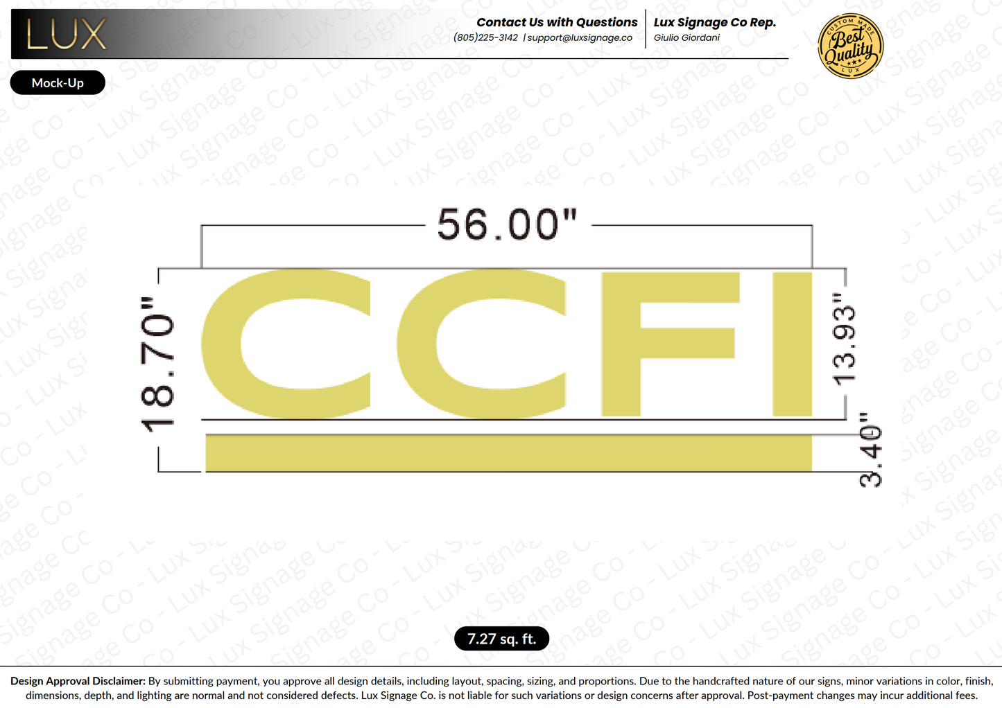 Custom Business Sign for CCFI