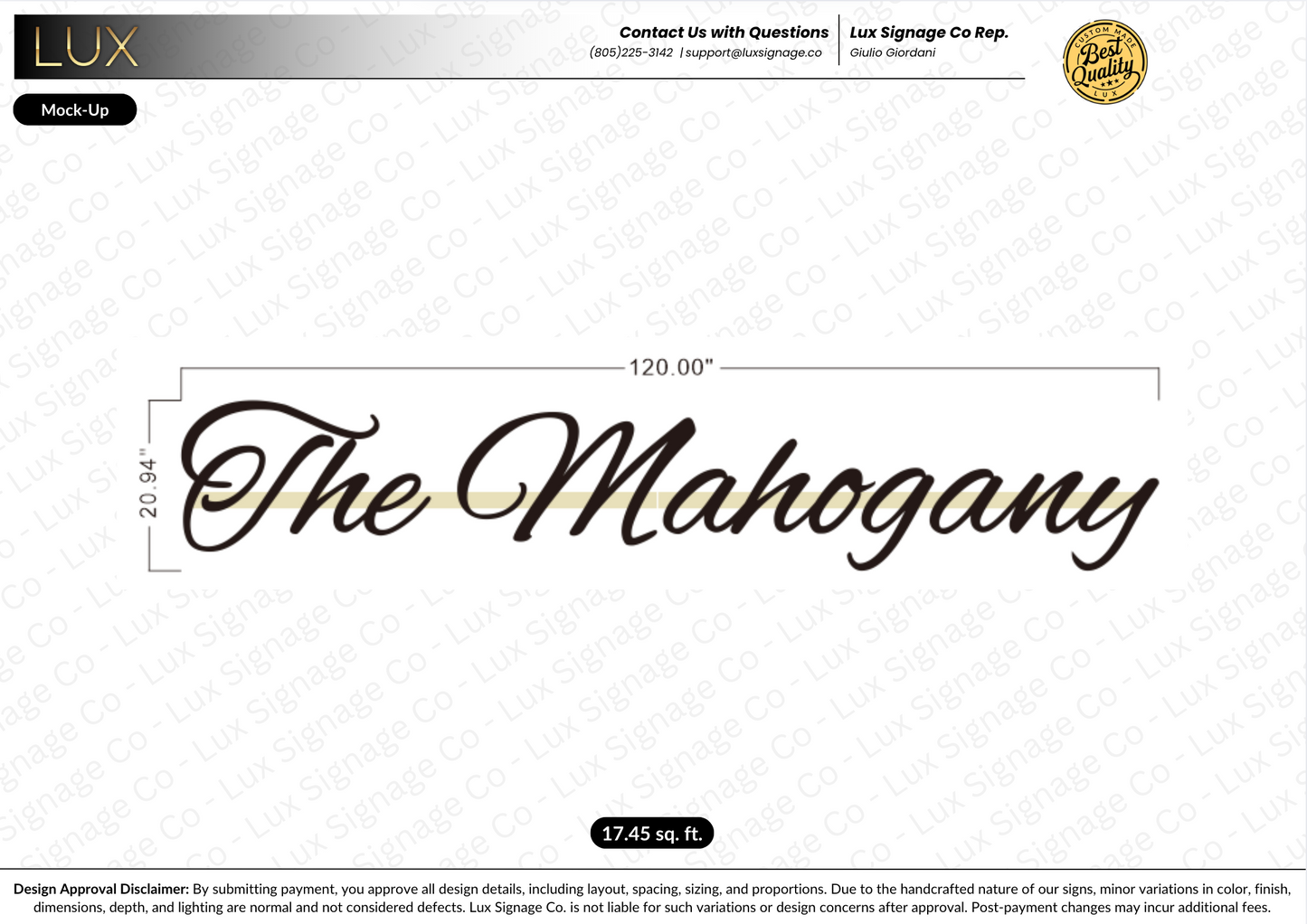 Custom Business for The Mahogany