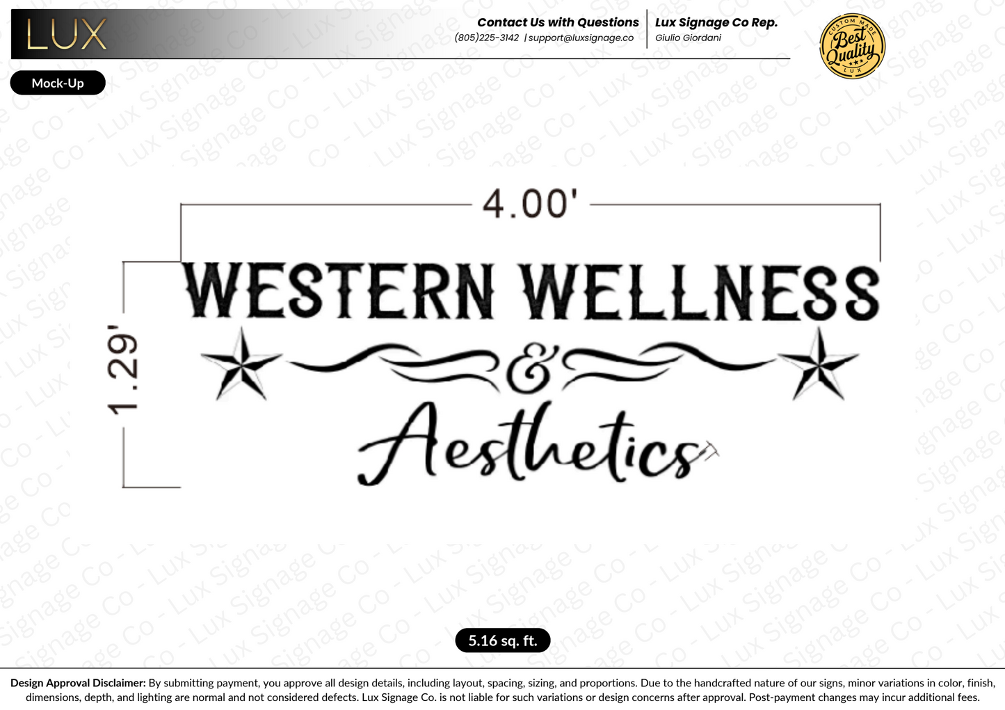 Custom Business Sign for Western Wellness Aesthetics