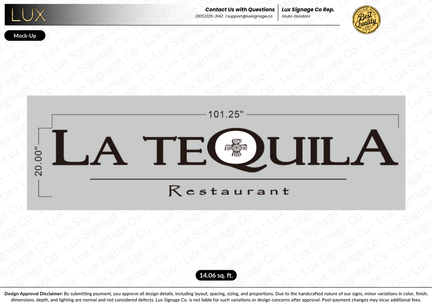 Custom Business Sign for La Tequila