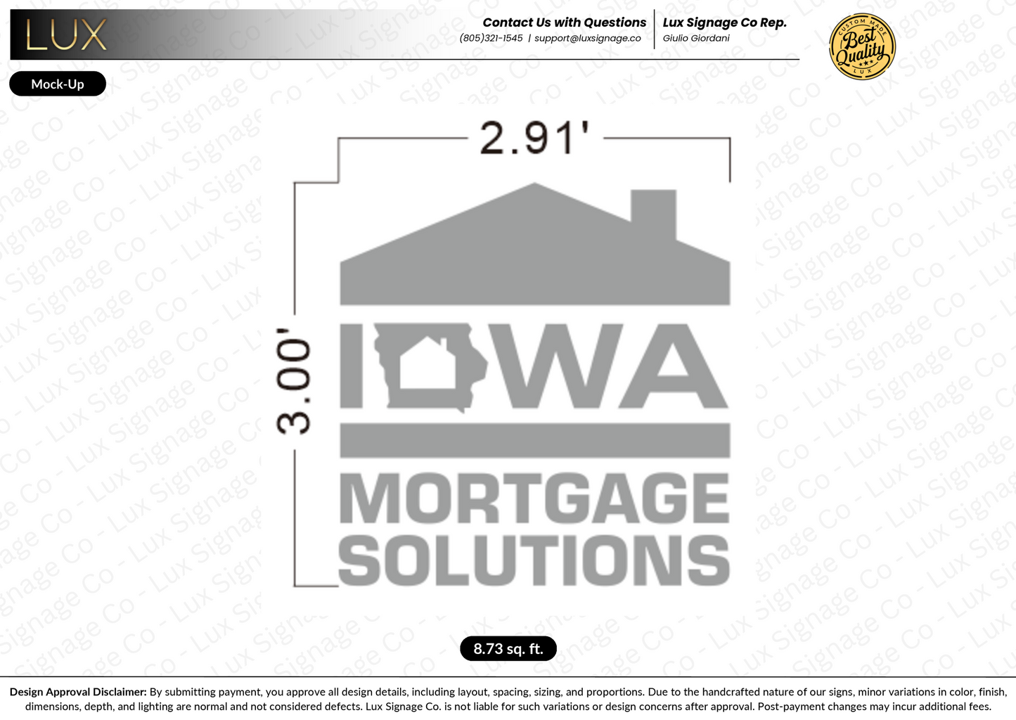 Custom Business Sign for Iowa Mortgage Solutions