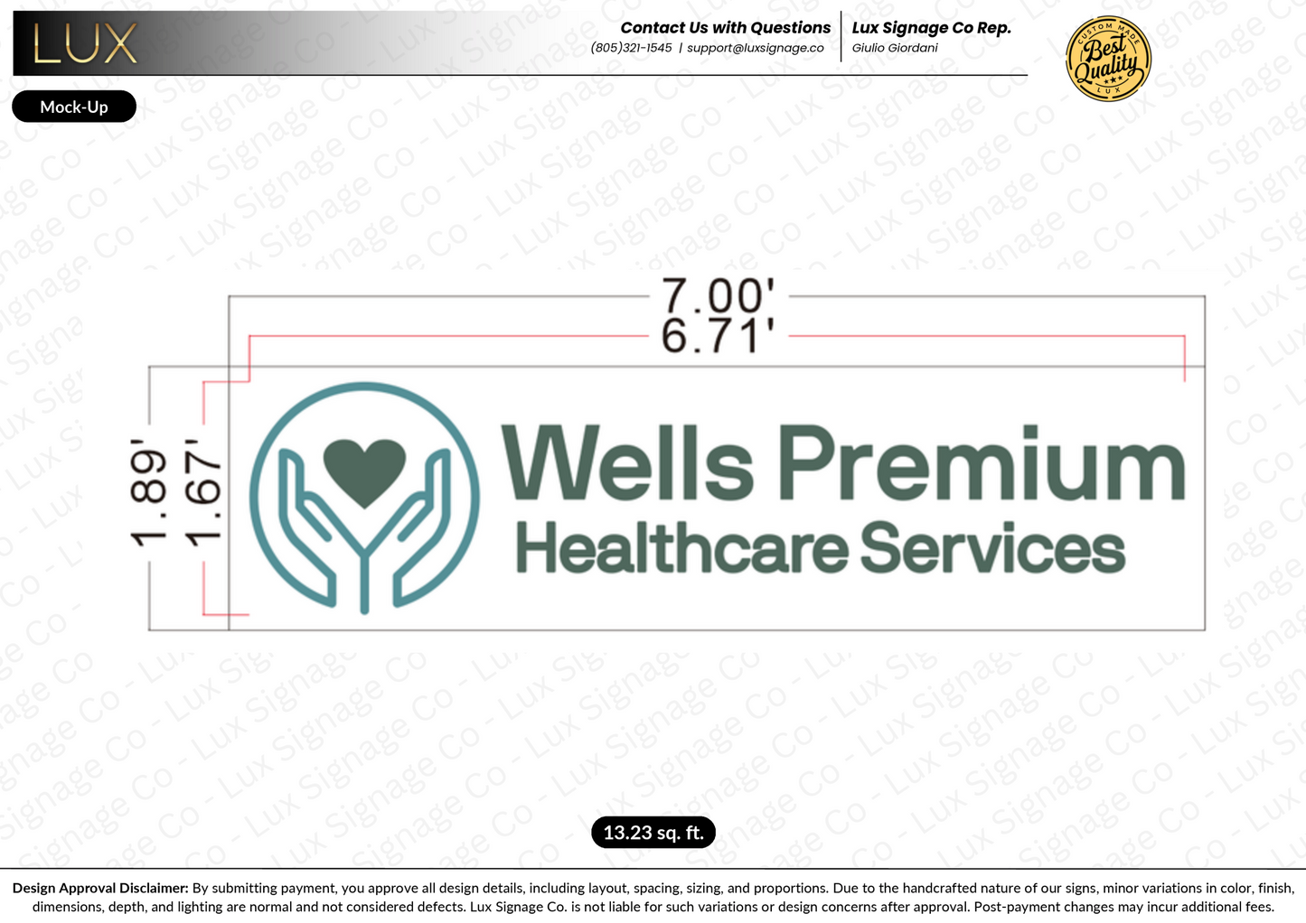 Custom Business Sign for Wells Premium Healthcare Services