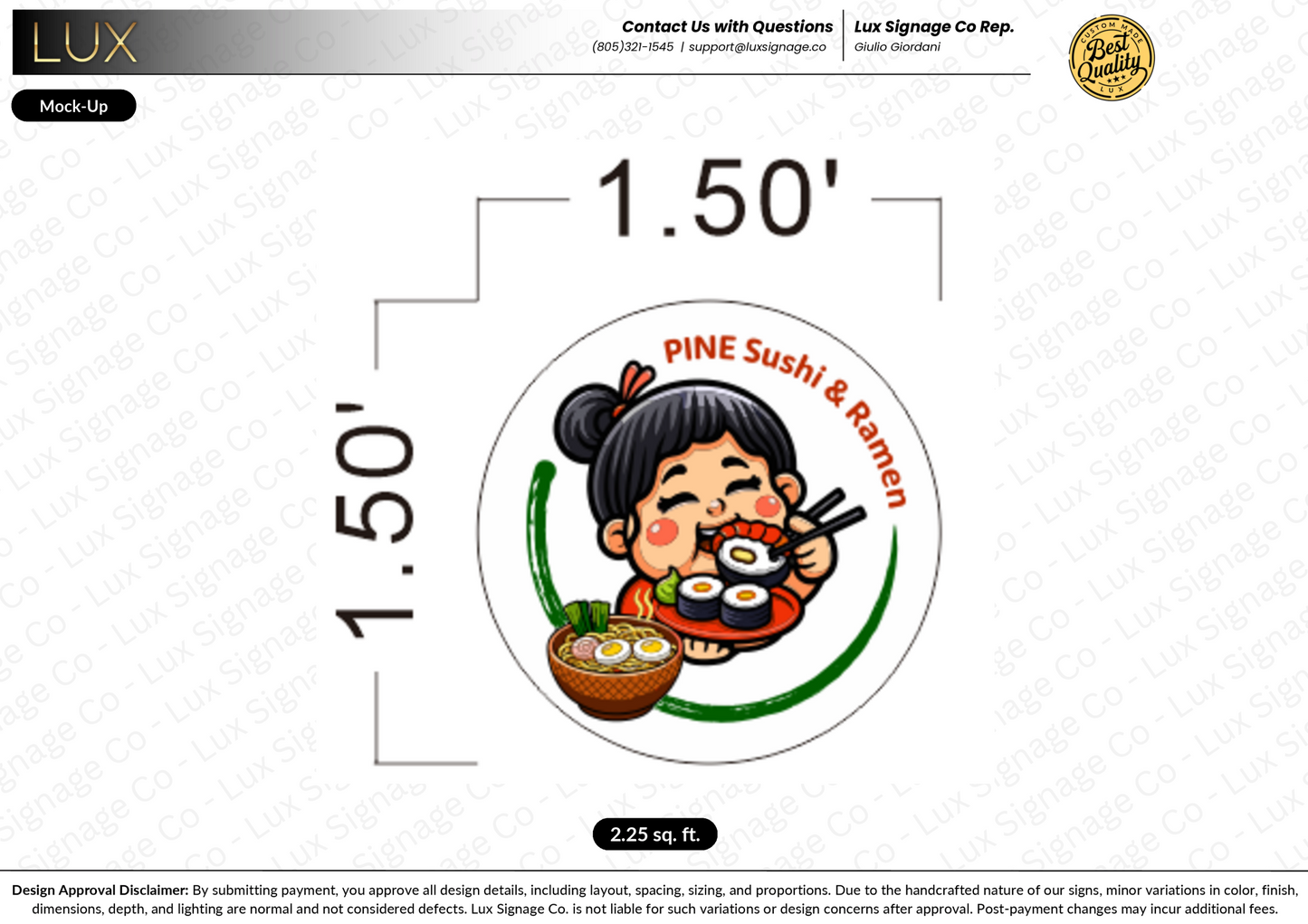 Custom Business Sign for Pine Sushi and Ramen