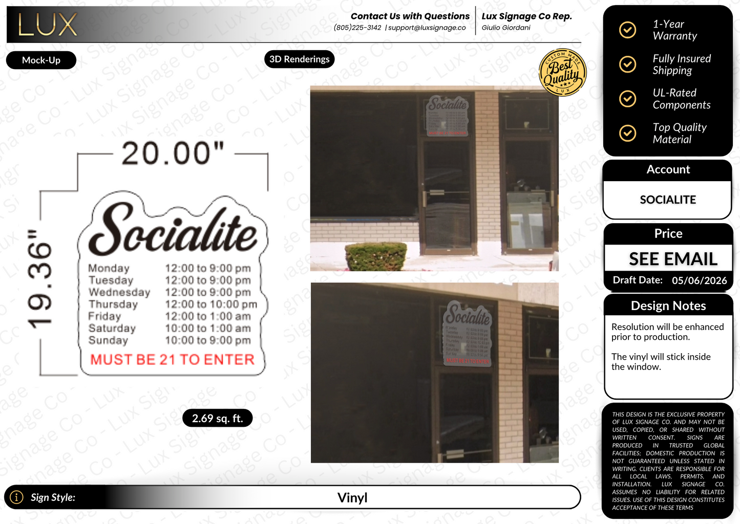 Custom Vinyl for Socialite