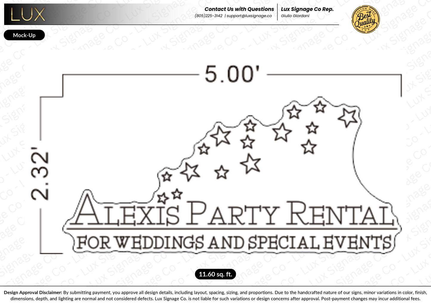 Custom Business Sign for Alexis Party Rental
