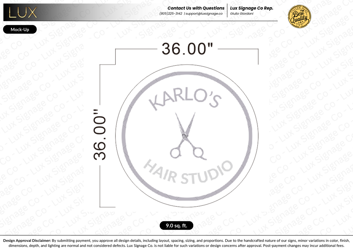 Custom Business Sign for Karlo's Hair Studio