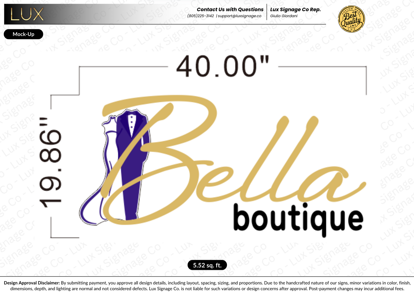 Custom Business for Bella Boutique