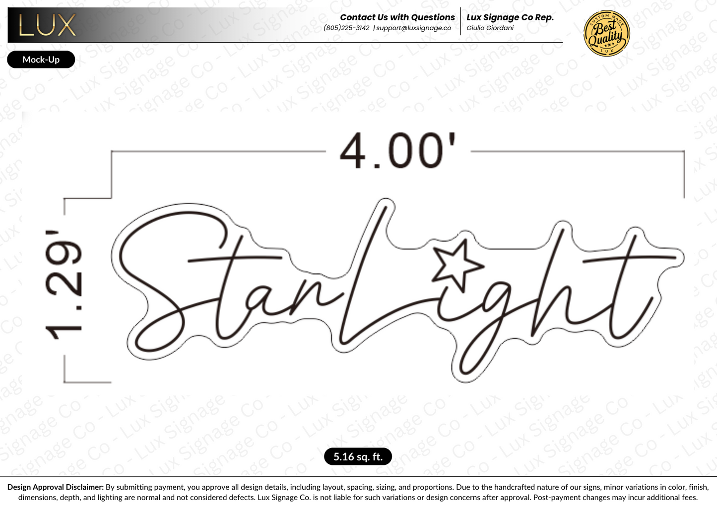 Custom Business Sign for StarLight