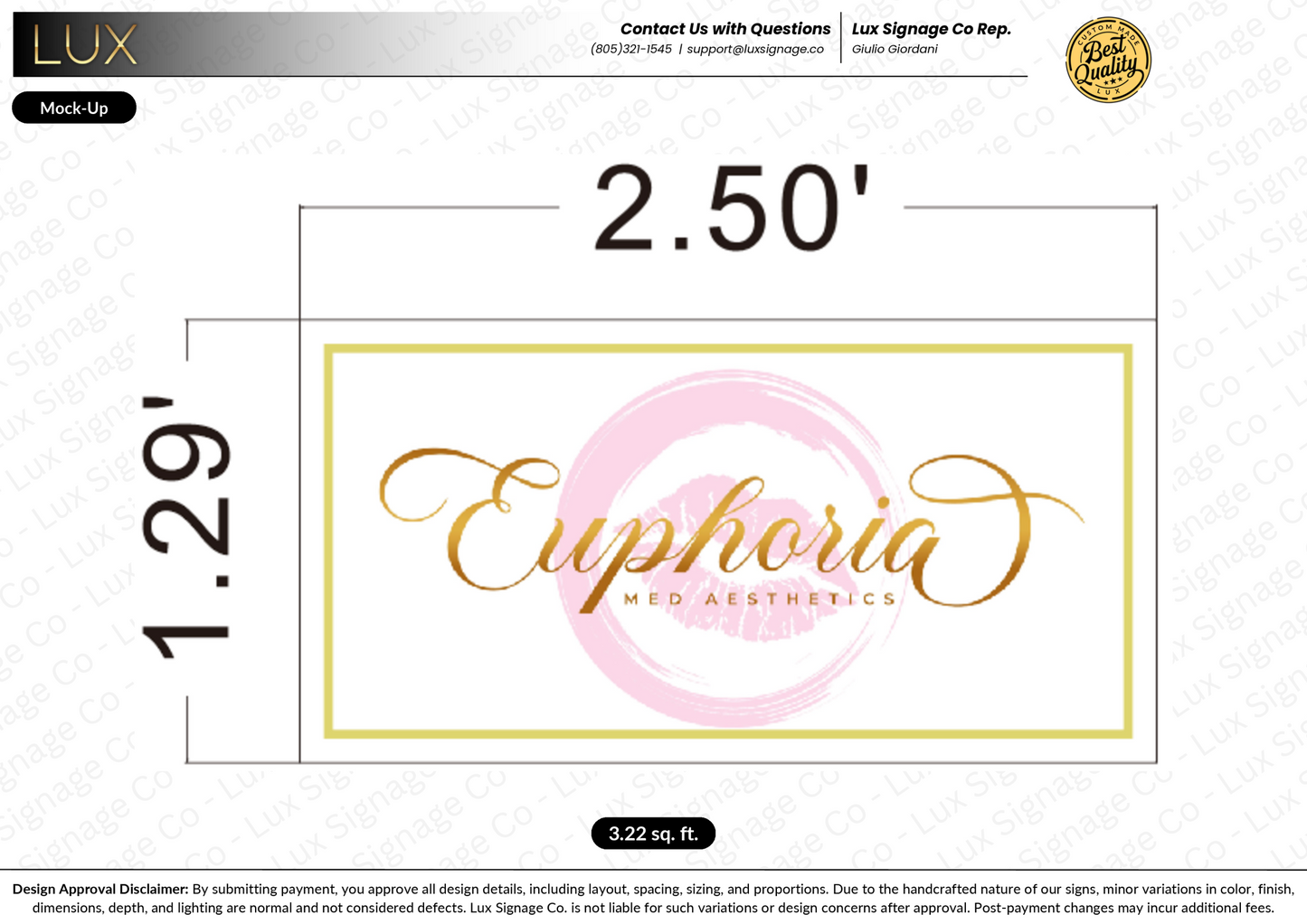 Custom Business Sign for Euphoria