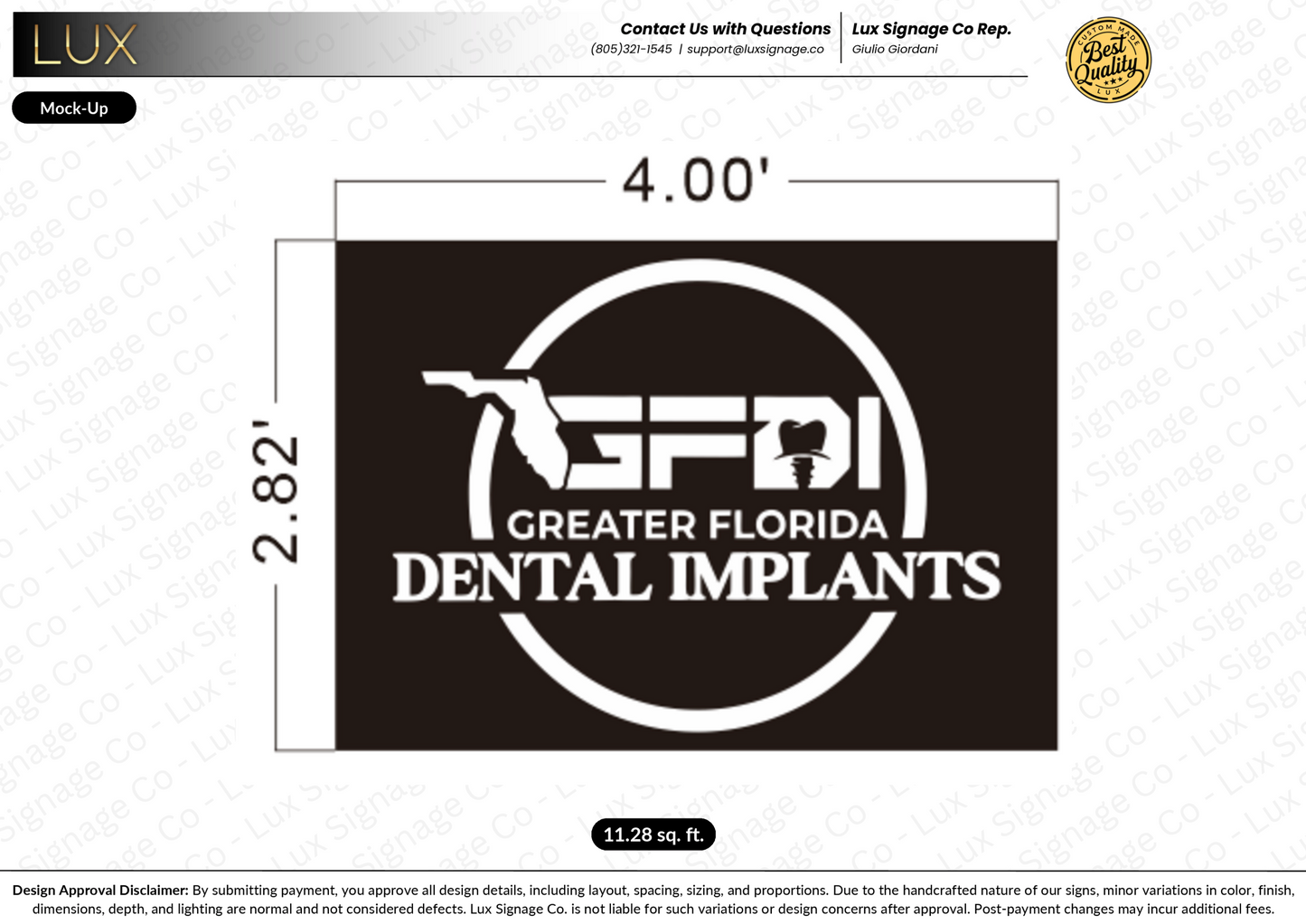 Custom Business Sign for GFDI