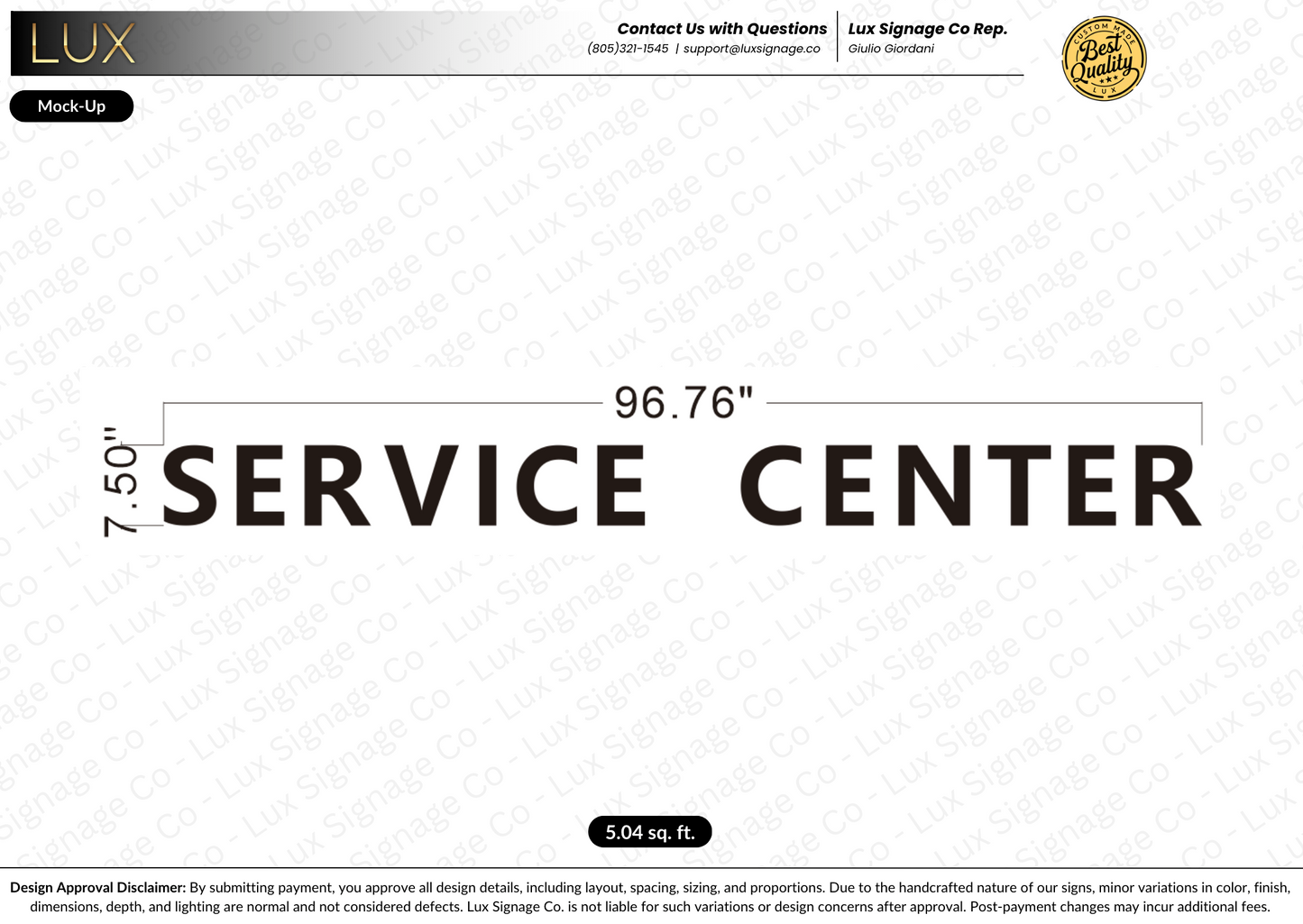Custom Business Sign for Service Center