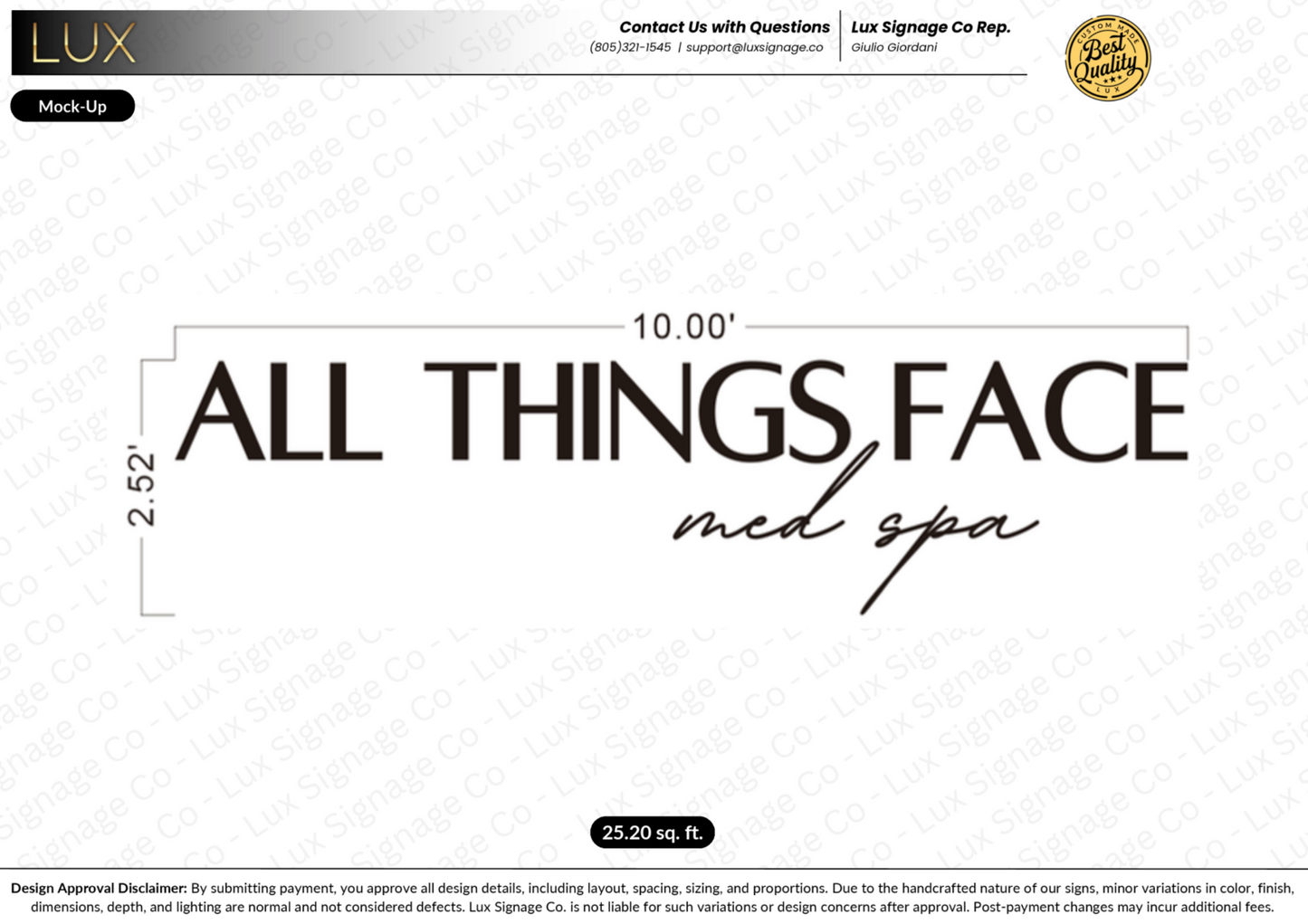 Custom Business Sign for All Things Face