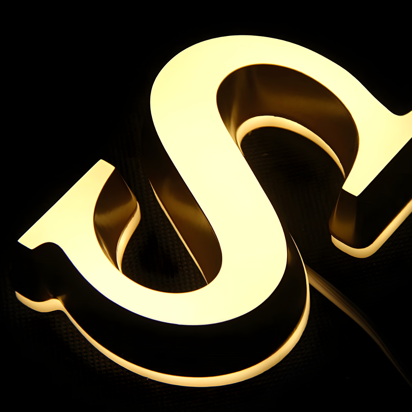 Trimless dual-lit channel letter featuring smooth LED glow