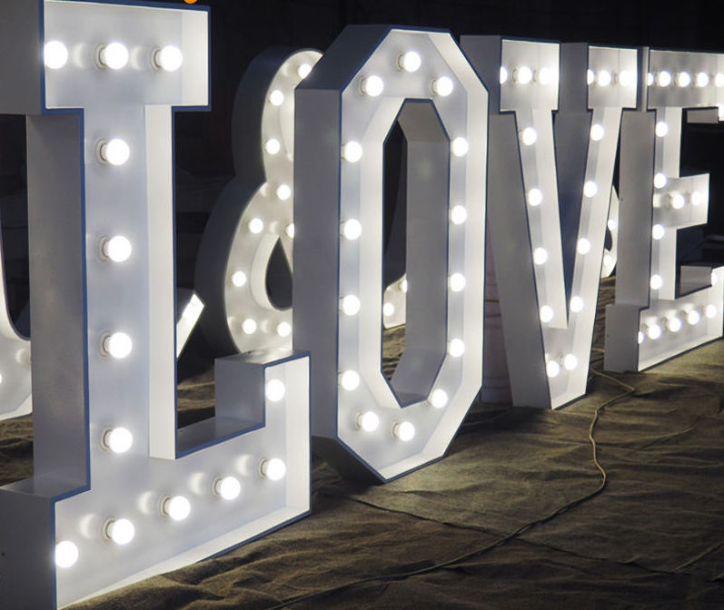 Illuminated marquee letter sign for birthday celebrations