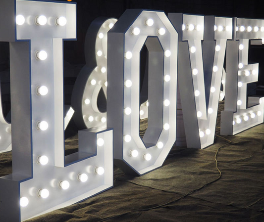 Illuminated marquee letter sign for birthday celebrations
