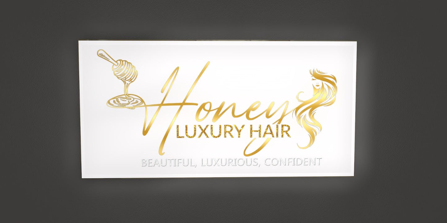 Custom Business Sign for Johniea (Honey Luxury Hair)