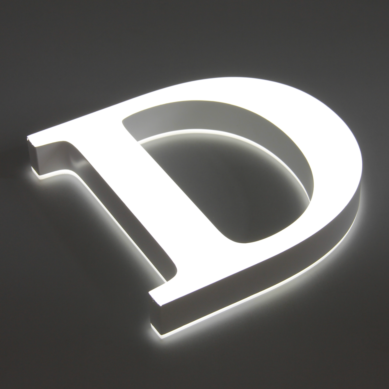 Trimless LED storefront letter sign with bright dual lighting