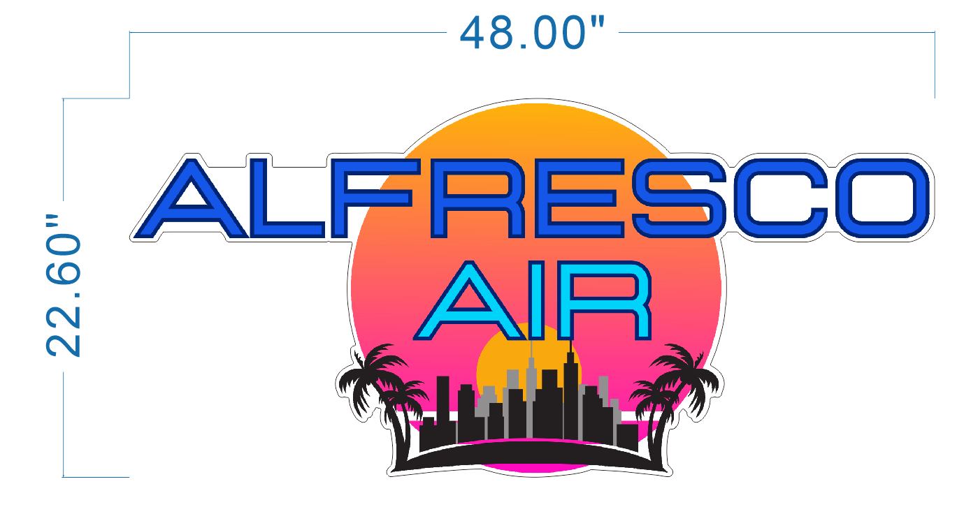 Custom Business Sign for "Alfresco Air" | 1-Year Warranty