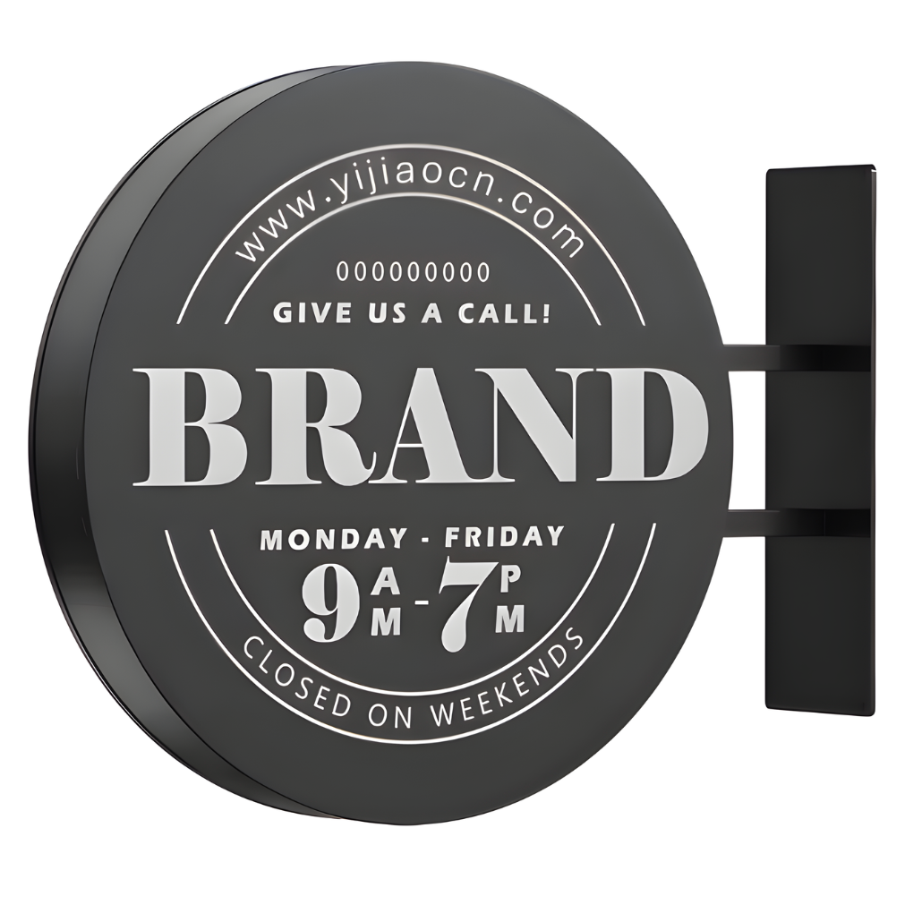 Non-illuminated blade sign with durable storefront panel