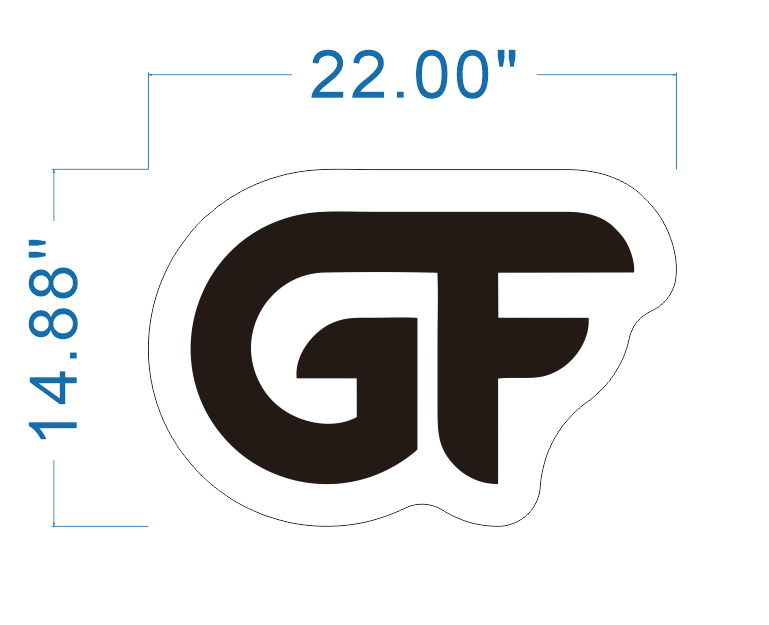 Custom Business Sign for "GF" | 1-Year Warranty
