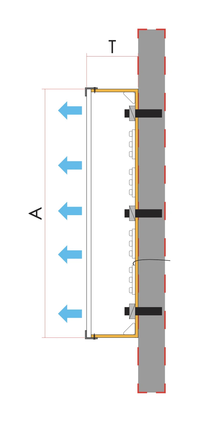 Cross section of a Standard Trim-cap Front-lit Lightbox
