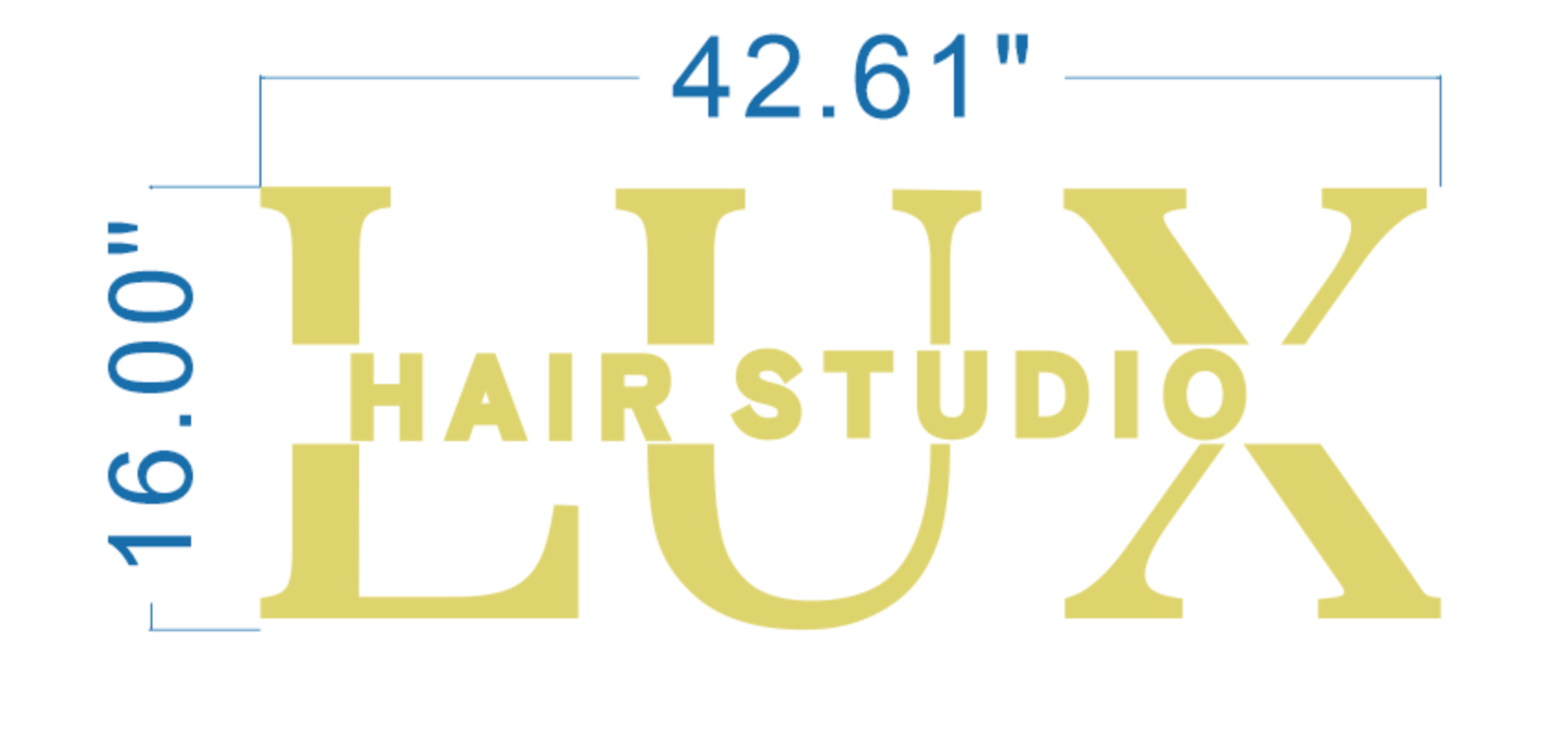 Custom Business Sign: LUX Hair Studio