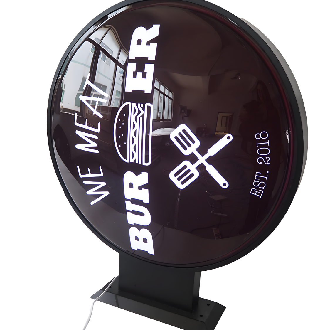 Thermoformed vacuum-formed blade sign with illuminated panel