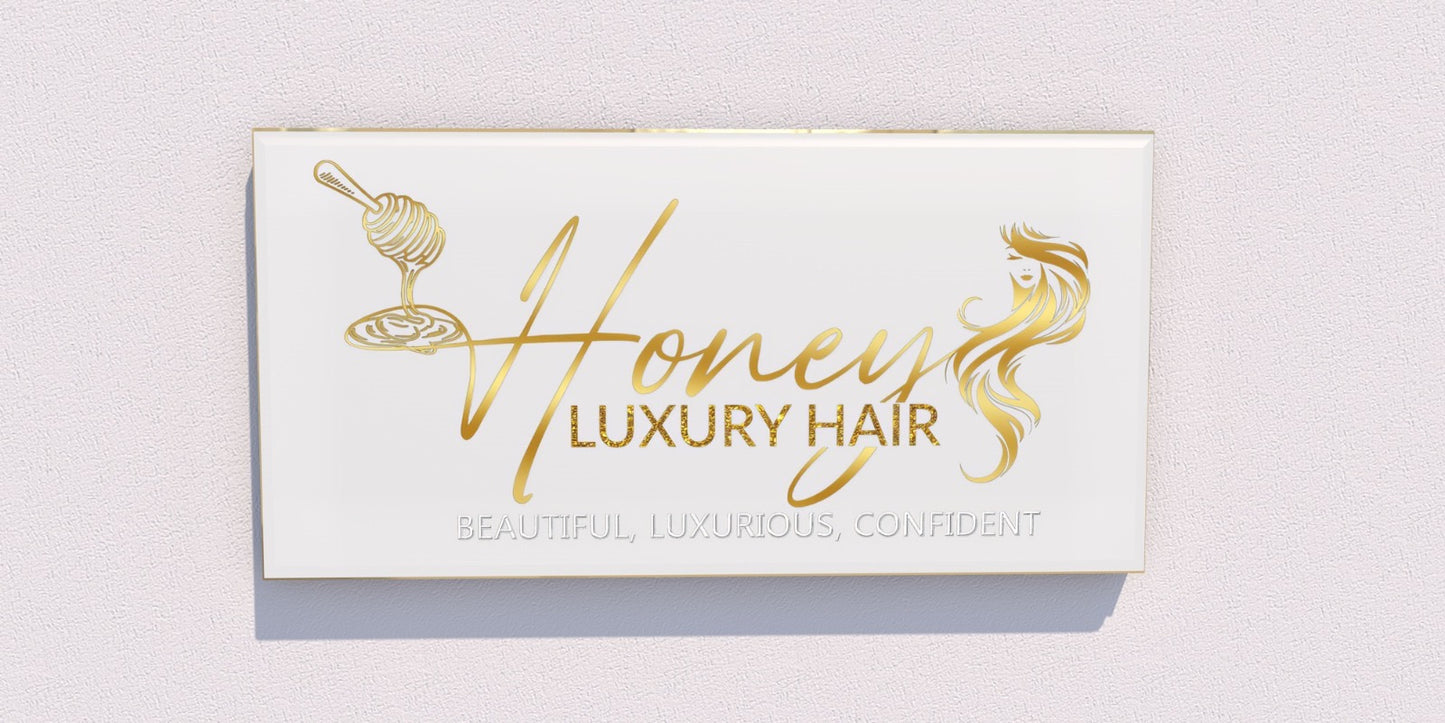 Custom Business Sign for Johniea (Honey Luxury Hair)