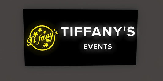 Custom Business Sign for "Tiffany's Events" | 1-Year Warranty