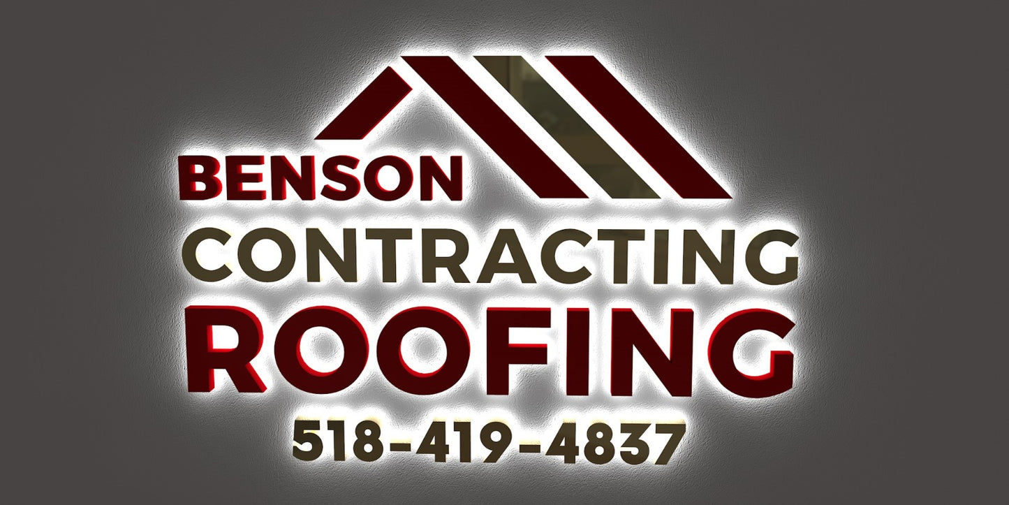 Custom Business Sign for Benson Contracting Roofing