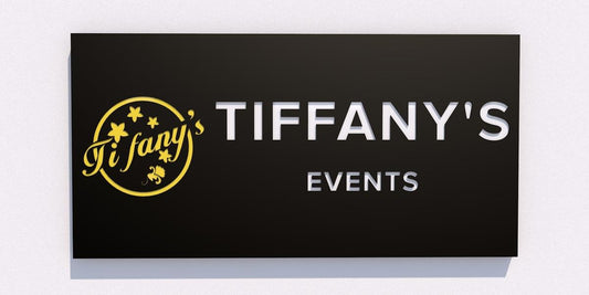 Custom Business Sign for "Tiffany's Events" | 1-Year Warranty