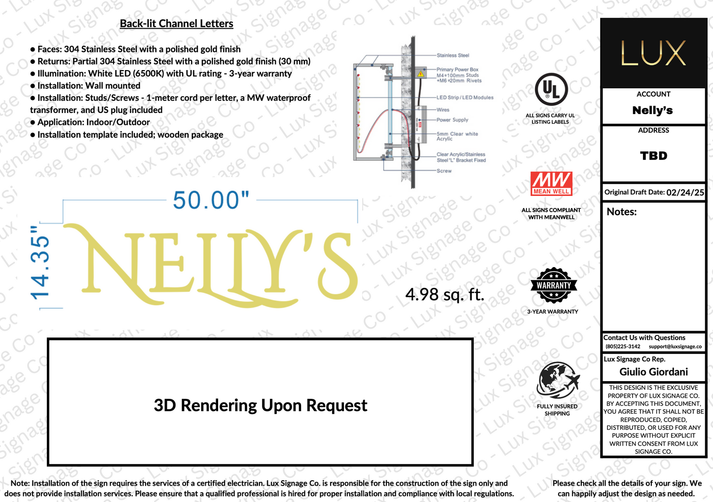 Custom Business Sign for Nelly (Nelly's Hair & Beauty) Full Logo + Just the Name