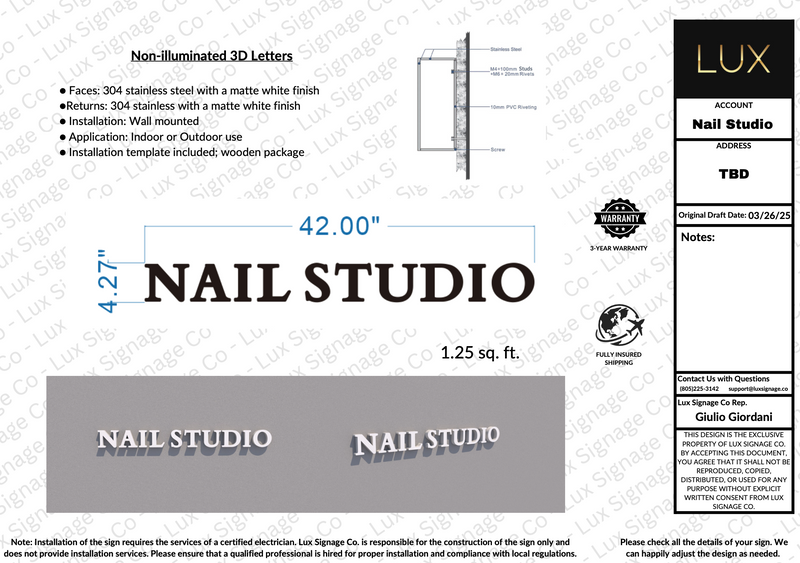 Custom Business Sign Bundle for Ong | 3 Year Warranty - (Logo & Letters)