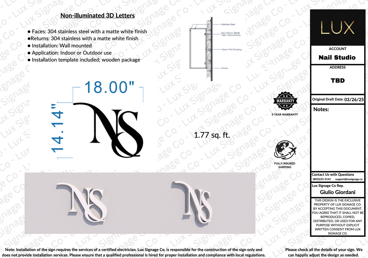 Custom Business Sign Bundle for Ong | 3 Year Warranty - (Logo & Letters)