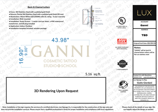 Custom Business Sign for Ganni