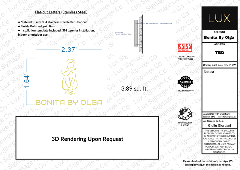 Custom Business Sign for Bonita by Olga