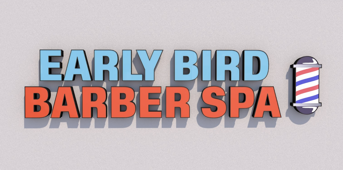 Custom Business Sign for Early Bird Barber Spa