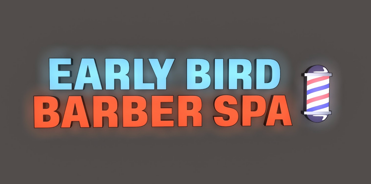 Custom Business Sign for Early Bird Barber Spa