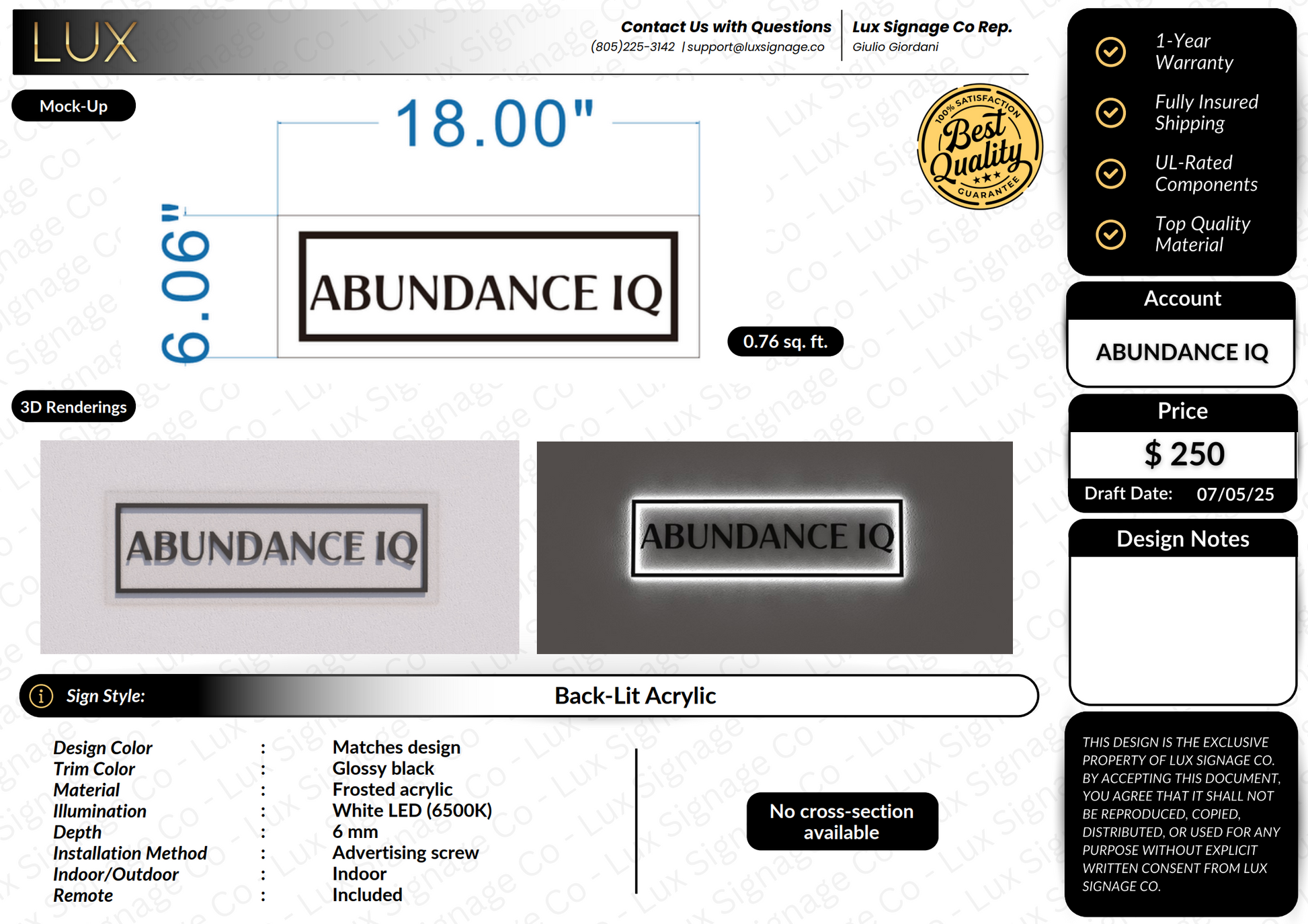 Custom Business Sign for Abundance IQ