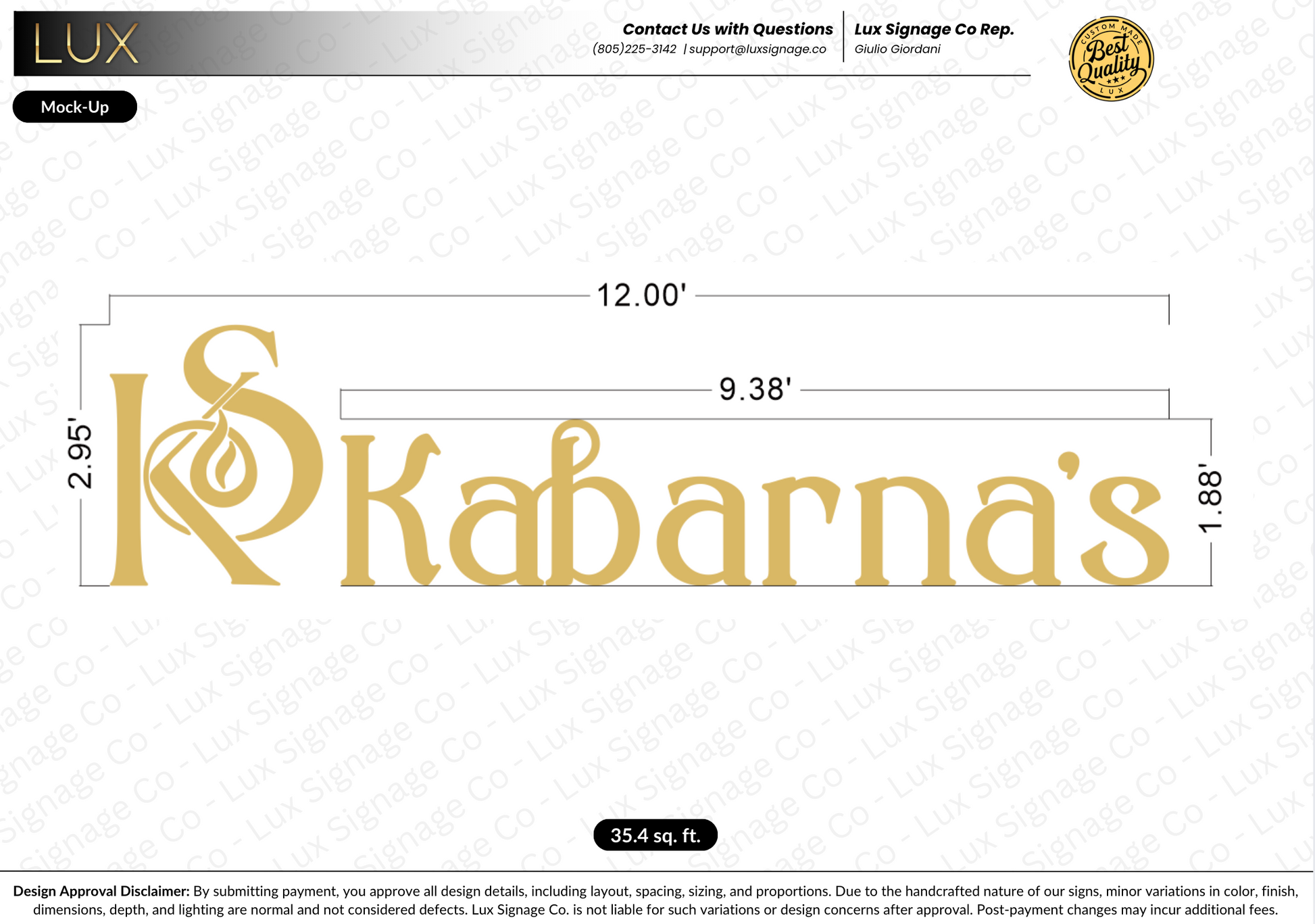 Custom Business Sign for Kabarna's (50% Deposit)