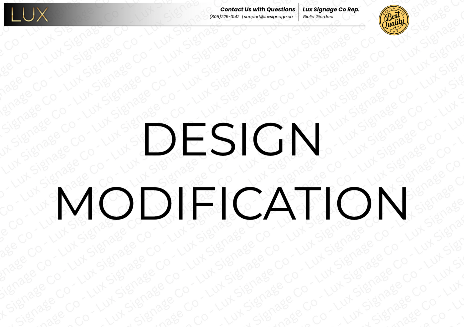 Prestige Sign Modification