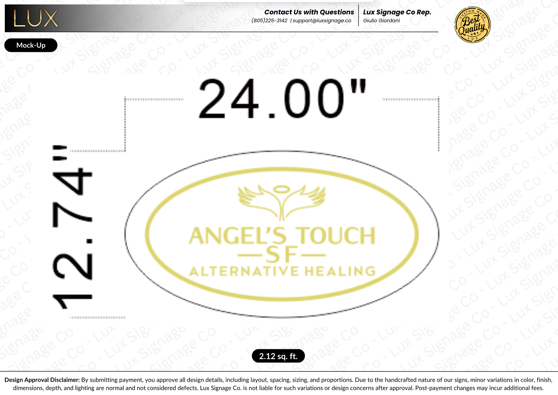 Custom Sign for Angel's Touch SF