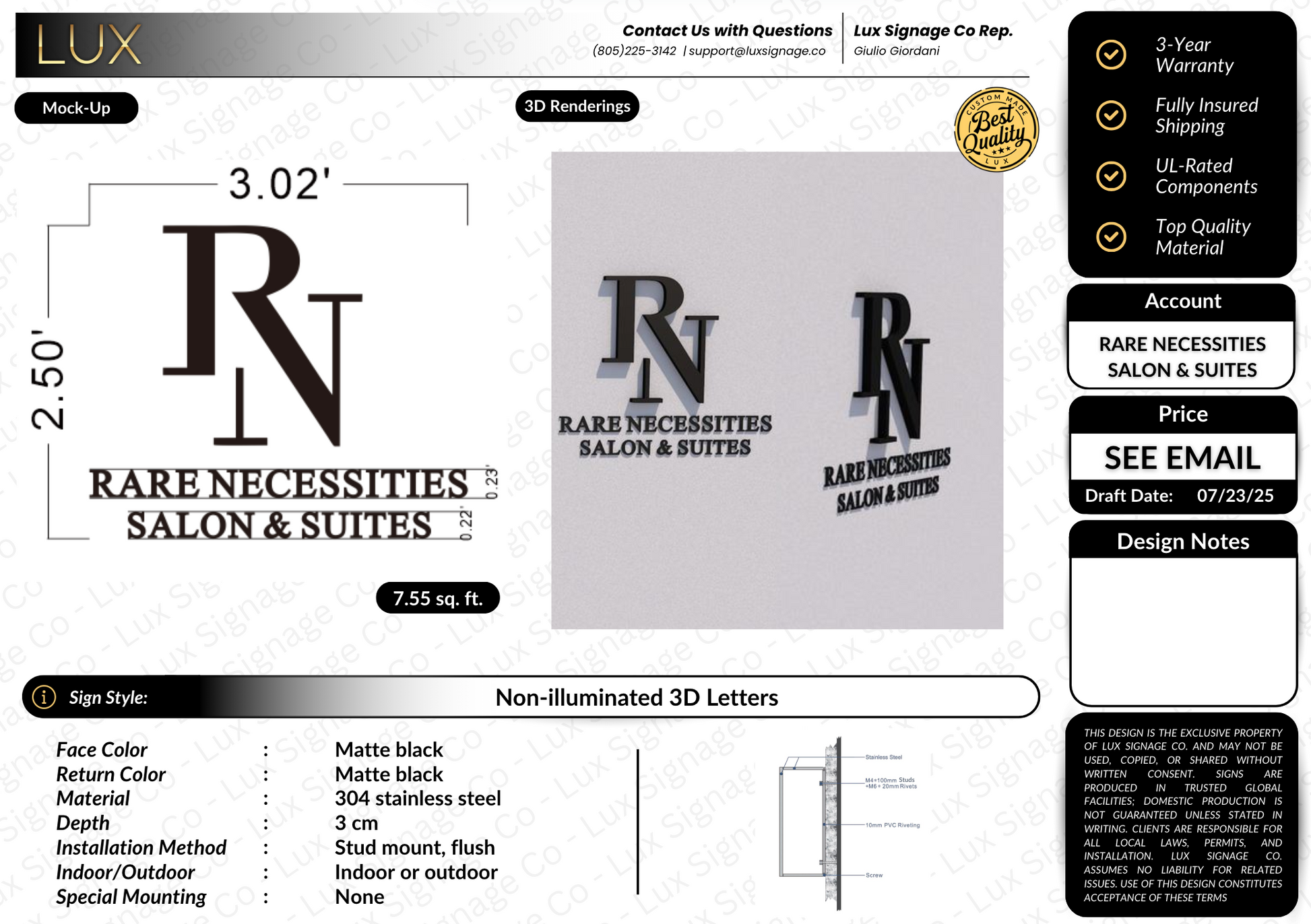 Custom Business Sign for Rare Necessities