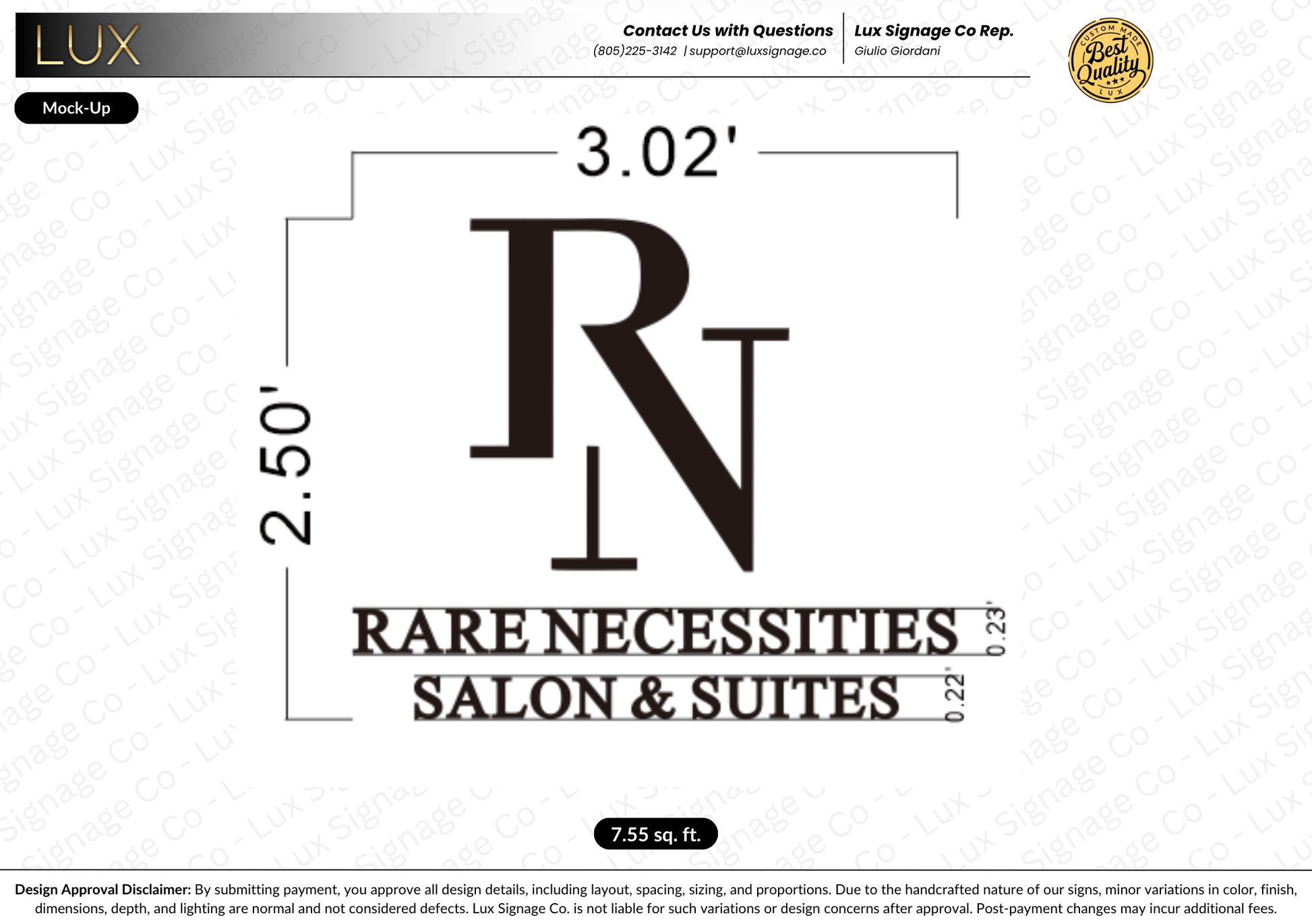 Custom Business Sign for Rare Necessities