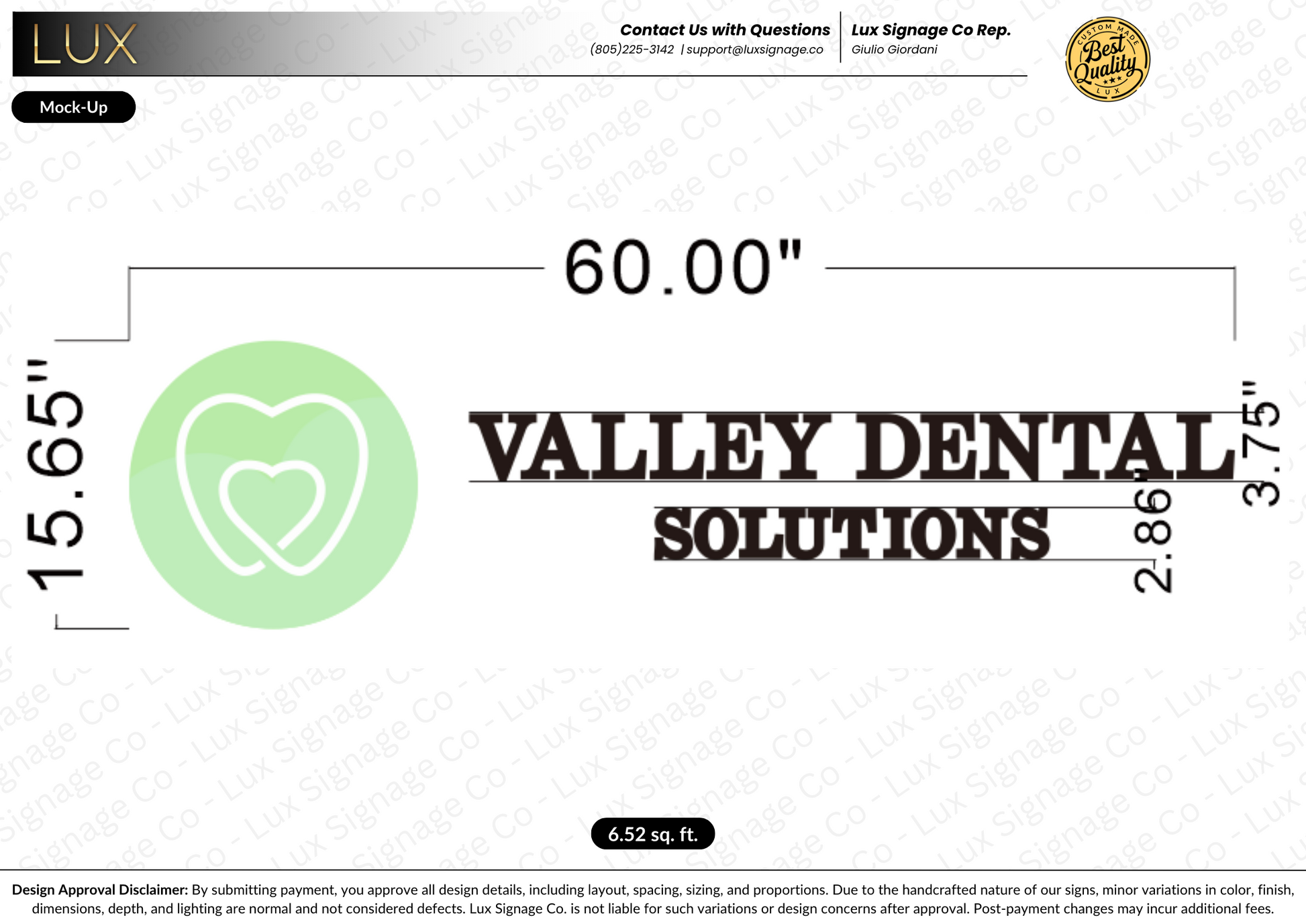 Custom Business Sign for Valley Dental Solutions
